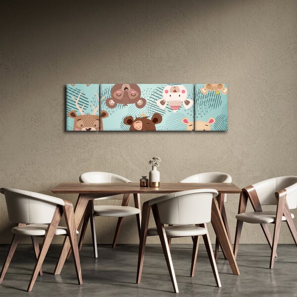 Obraz - Wesołe niedźwiadki (170x50 cm)