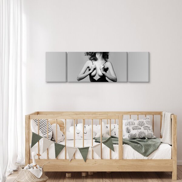 Obraz kobiety w czarnej sukience (170x50 cm)