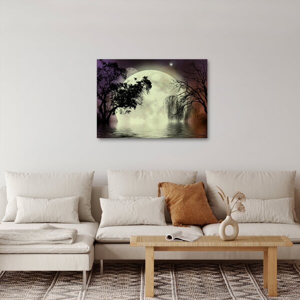 Obraz - Księżyc w pełni nad powierzchnią (70x50 cm)