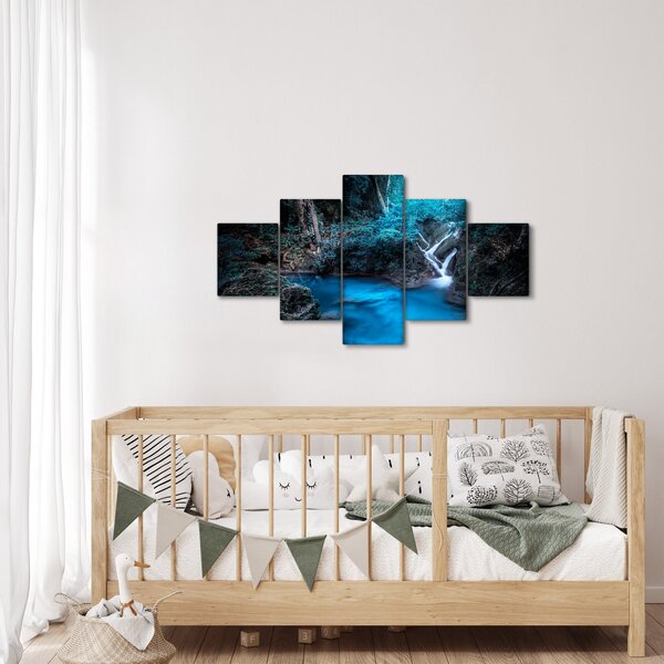 Obraz - Magiczna noc w tropikalnym lesie (125x70 cm)