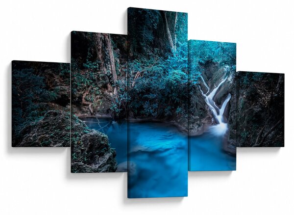 Obraz - Magiczna noc w tropikalnym lesie (125x70 cm)