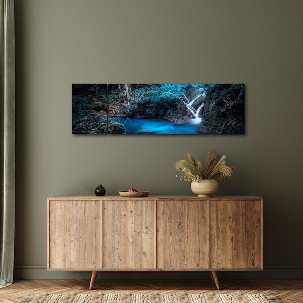 Obraz - Magiczna noc w tropikalnym lesie (170x50 cm)