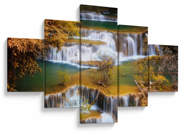 Obraz - Wodospady Huay Mae Khamin, Tajlandia (125x70 cm)