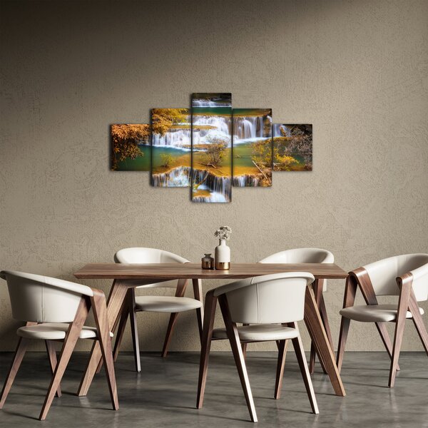 Obraz - Wodospady Huay Mae Khamin, Tajlandia (125x70 cm)