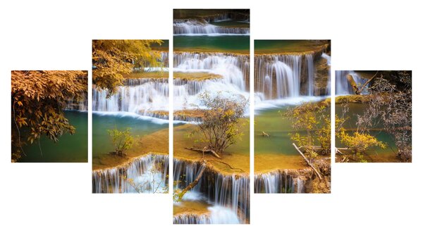 Obraz - Wodospady Huay Mae Khamin, Tajlandia (125x70 cm)