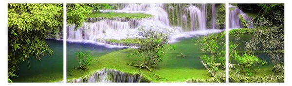 Obraz - Wodospady Huay Mae Khamin, Kanchanaburi, Tajlandia (170x50 cm)