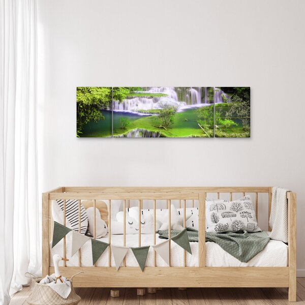 Obraz - Wodospady Huay Mae Khamin, Kanchanaburi, Tajlandia (170x50 cm)
