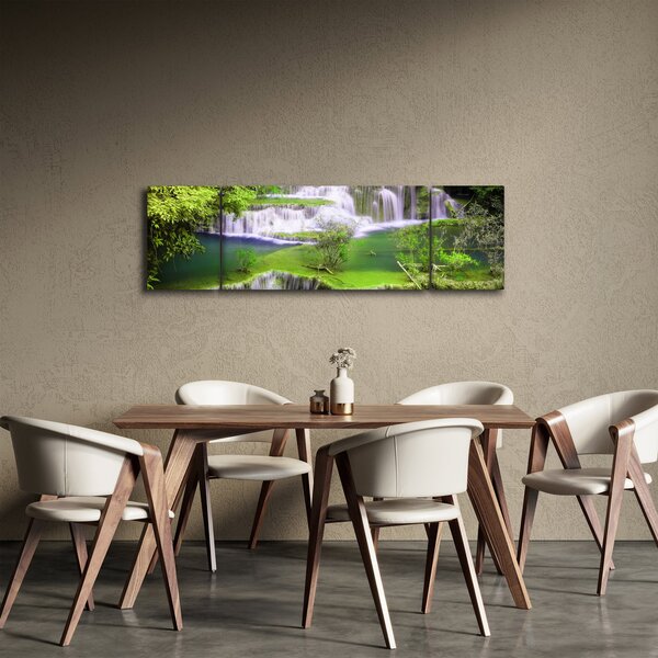 Obraz - Wodospady Huay Mae Khamin, Kanchanaburi, Tajlandia (170x50 cm)