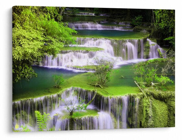 Obraz - Wodospady Huay Mae Khamin, Kanchanaburi, Tajlandia (70x50 cm)