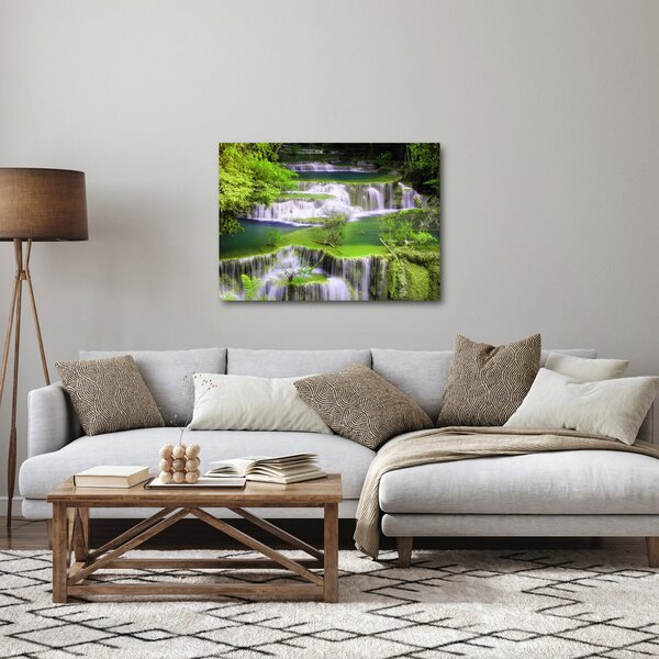 Obraz - Wodospady Huay Mae Khamin, Kanchanaburi, Tajlandia (70x50 cm)