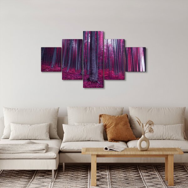 Obraz różowego lasu (125x70 cm)