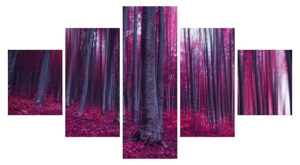 Obraz różowego lasu (125x70 cm)