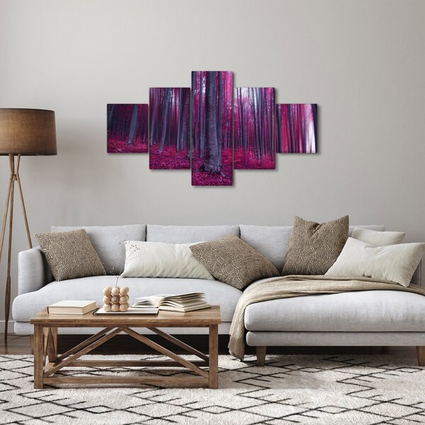 Obraz różowego lasu (125x70 cm)
