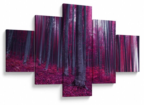 Obraz różowego lasu (125x70 cm)