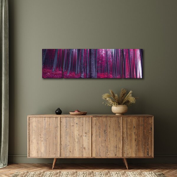 Obraz różowego lasu (170x50 cm)