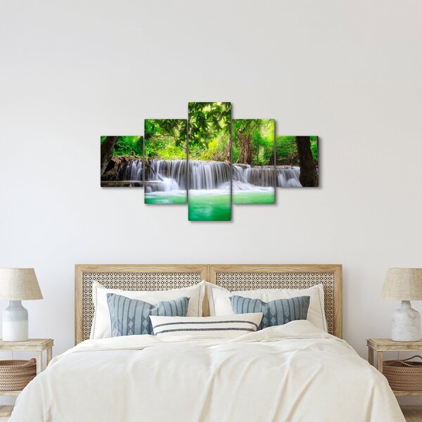 Obraz wodospadu w Kanchanaburi, Tajlandia (125x70 cm)