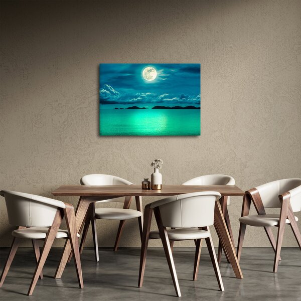Obraz - Księżyc w pełni nad powierzchnią (70x50 cm)