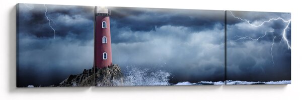 Obraz - Latarnia morska na klifie (170x50 cm)
