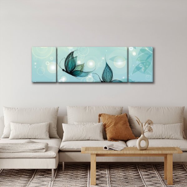 Obraz - Niebieskie motyle (170x50 cm)