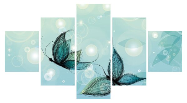 Obraz - Niebieskie motyle (125x70 cm)