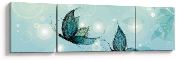 Obraz - Niebieskie motyle (170x50 cm)