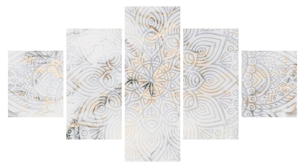 Obraz białej mandali (125x70 cm)