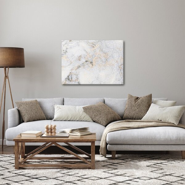 Obraz białej mandali (70x50 cm)