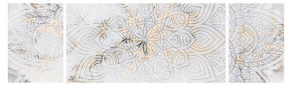 Obraz białej mandali (170x50 cm)