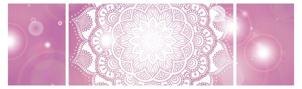 Obraz mandali na różowym tle (170x50 cm)