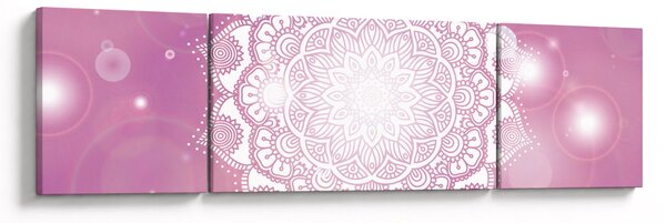 Obraz mandali na różowym tle (170x50 cm)