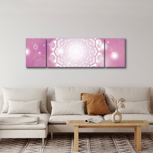 Obraz mandali na różowym tle (170x50 cm)