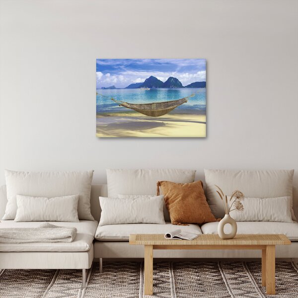 Obraz - Obraz hamaka na plaży 2 (70x50 cm)