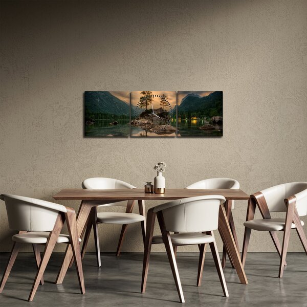 Piękny obraz krajobrazu (z zegarem) (90x30 cm)