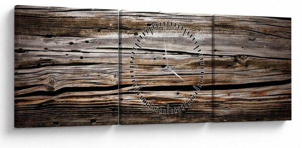 Obraz - drewno sezonowe (z zegarem) (90x30 cm)