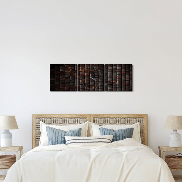 Nowoczesne malarstwo abstrakcyjne (z zegarem) (90x30 cm)