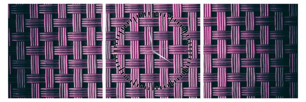 Obraz fioletowej tekstury (z zegarem) (90x30 cm)