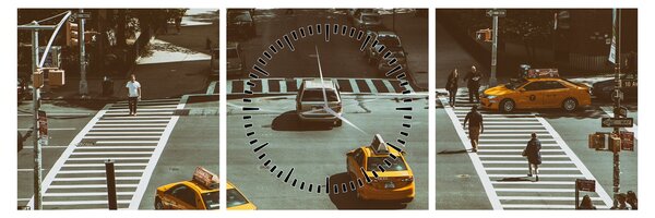Obraz - New York (z zegarem) (90x30 cm)