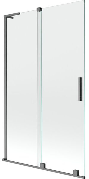 Mexen Velar L parawan nawannowy 2-skrzydłowy rozsuwany 110 x 150 cm, transparent, gun gray szczotkowany - 896-110-003-01-66