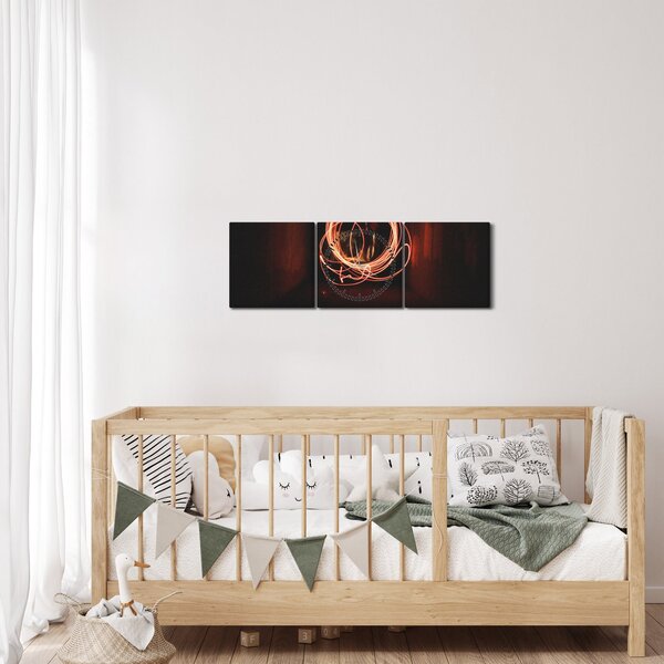Obraz - linie w tunelu (z zegarem) (90x30 cm)