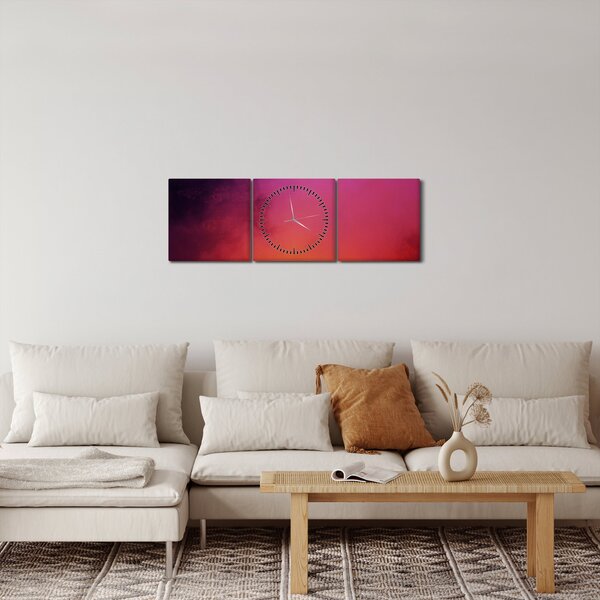 Obraz - wulkan (z zegarem) (90x30 cm)