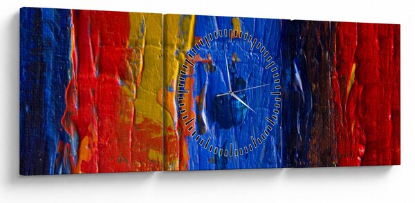 Obraz malarskich kolorów (z zegarem) (90x30 cm)