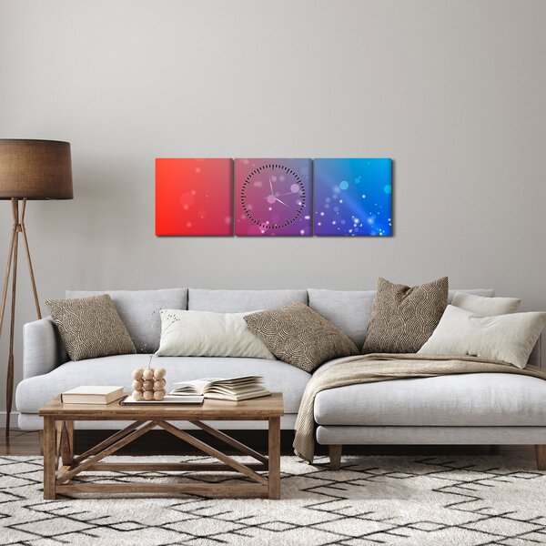 Nowoczesne malarstwo abstrakcyjne (z zegarem) (90x30 cm)