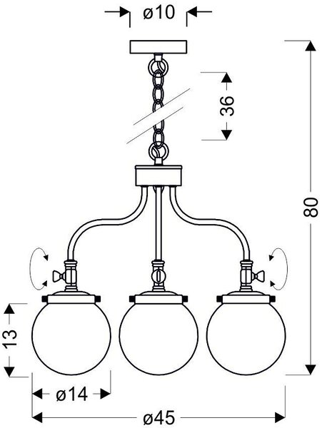 Klasyczny żyrandol metalowy do salonu patyna - Z041 C9-R48