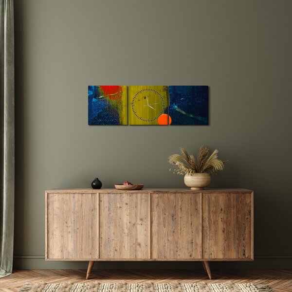 Kolorowy obraz (z zegarem) (90x30 cm)
