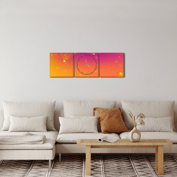 Kolorowy abstrakcyjny obraz (z zegarem) (90x30 cm)