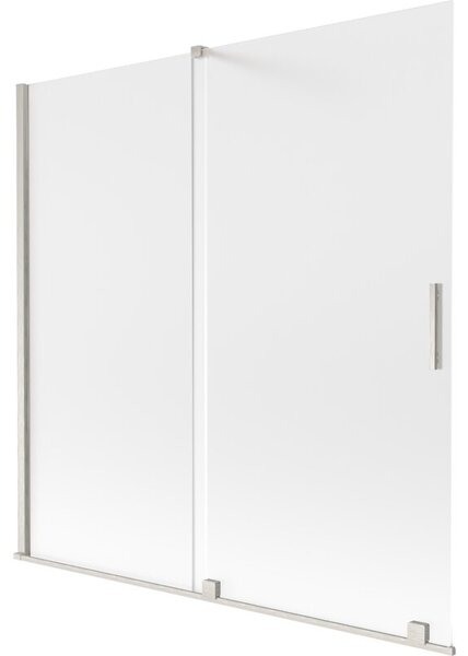 Mexen Velar parawan nawannowy 2-skrzydłowy rozsuwany 160 x 150 cm, szron, nikiel szczotkowany - 896-160-000-31-97