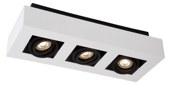 XIRAX lampa sufitowa LED 3x5W GU10 2200K/3000K LED Dim to warm biało-czarna regulowana