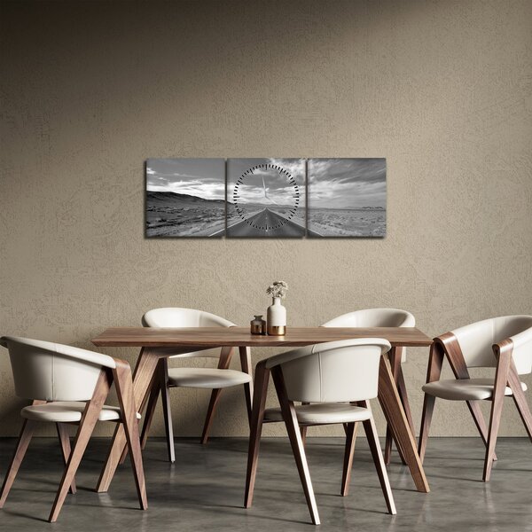 Obraz drogi (z zegarem) (90x30 cm)