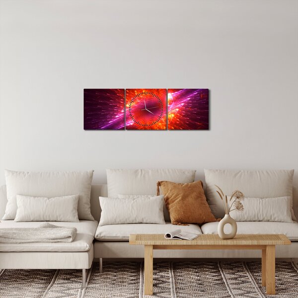 Obraz współczesnej ciernistej abstrakcji (z zegarem) (90x30 cm)