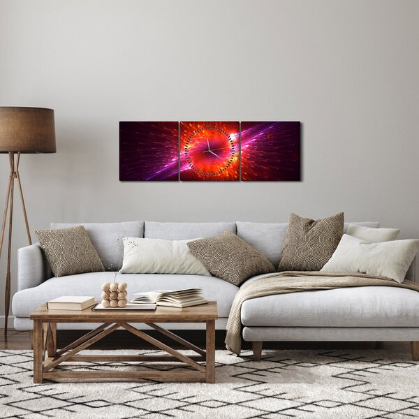 Obraz współczesnej ciernistej abstrakcji (z zegarem) (90x30 cm)